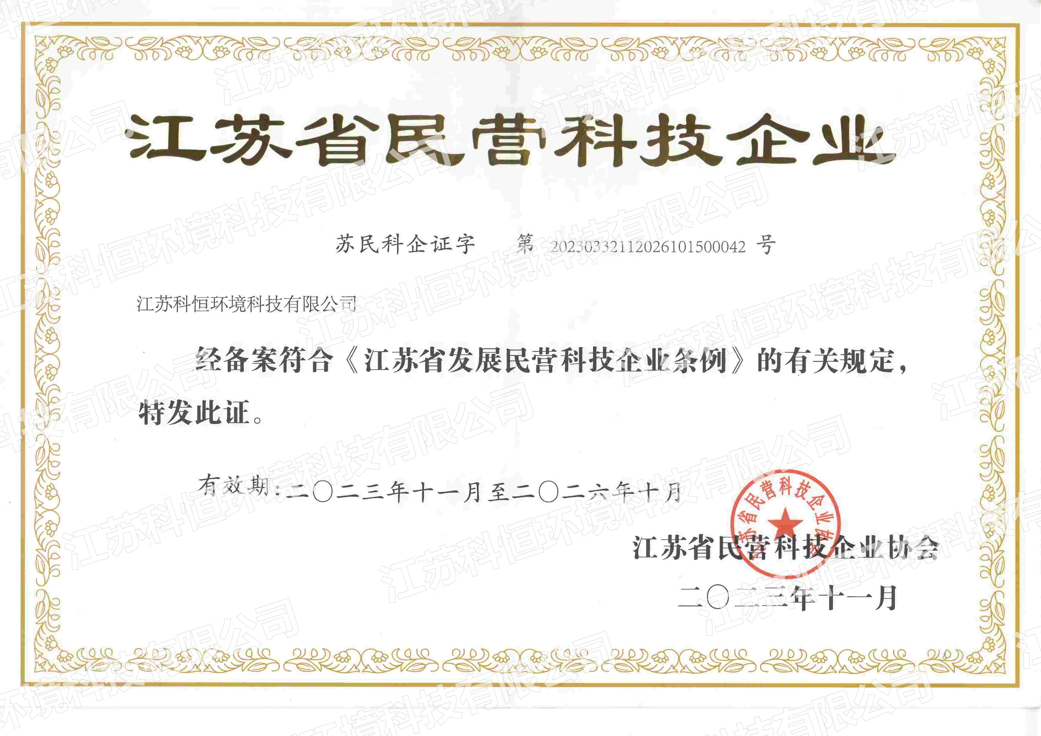 江苏省民营科技企业